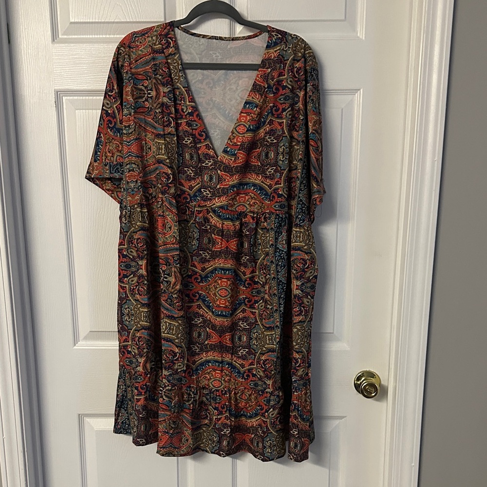 Bohemian Multicolor V-Neck Dress